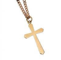 9CT GOLD CROSS NECKLACE at Ross's Online Art Auctions