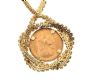 PESOS COIN 14CT GOLD MOUNTED NECKLACE at Ross's Online Art Auctions
