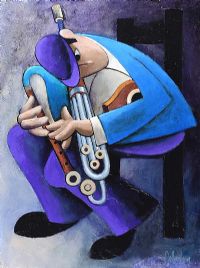 PLAYING THE PIPES by George Callaghan at Ross's Online Art Auctions