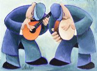 A MANDOLIN & BODHRAN by George Callaghan at Ross's Online Art Auctions