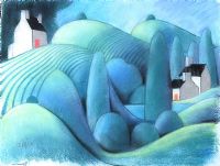 HOUSES AMONG THE HILLS by George Callaghan at Ross's Online Art Auctions