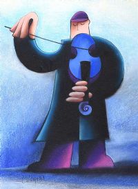 THE BLUE FIDDLE by George Callaghan at Ross's Online Art Auctions