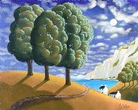 TREES ON THE ANTRIM COAST by George Callaghan at Ross's Online Art Auctions