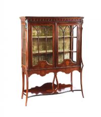 EDWARDIAN MAHOGANY DISPLAY CABINET at Ross's Online Art Auctions