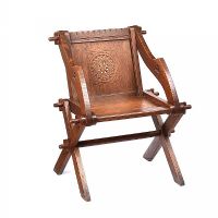 VICTORIAN OAK GOTHIC HALL CHAIR at Ross's Online Art Auctions