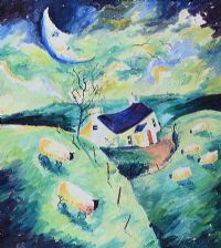 MOONLIGHT SHEEP by Trevor Brown at Ross's Online Art Auctions
