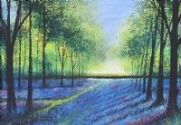 LIGHT THROUGH THE TREES WITH BLUEBELLS by Paul Wilson at Ross's Online Art Auctions