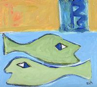 TWO FISH by Rachel Grainger Hunt at Ross's Online Art Auctions
