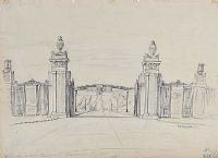 PARLIAMENT BUILDINGS, STORMONT, BELFAST by Raymond Piper RUA at Ross's Online Art Auctions