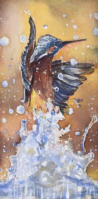 KINGFISHER EMERGING by Cormac Cullinan at Ross's Online Art Auctions