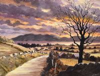 SUNSET, DRUMREAGH, ROSTREVOR by Gerald Walby at Ross's Online Art Auctions