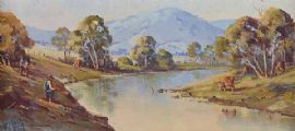 FISHING, TURPENTINE CREEK by William O'Shea at Ross's Online Art Auctions