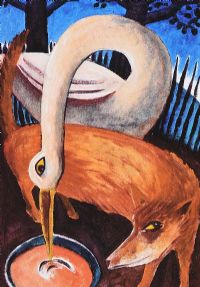THE FOX & THE STORK by Graham Knuttel at Ross's Online Art Auctions