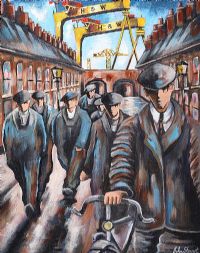 THE MEN FROM THE BRIDGE END by John Stewart at Ross's Online Art Auctions