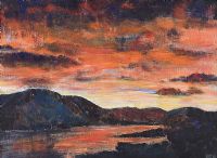 THE RED SKY by Myra P. McMordie at Ross's Online Art Auctions