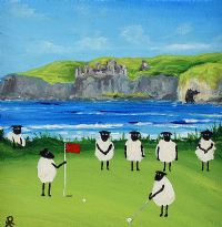 ANDY PAT'S WANDERING SHEEP AT ROYAL PORTRUSH by Andy Pat at Ross's Online Art Auctions