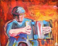THE BOX PLAYER by John Stewart at Ross's Online Art Auctions