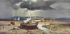 BEACHED SAILING BOAT by Arthur H. Twells RUA at Ross's Online Art Auctions