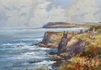 TOWARDS DUNLUCE CASTLE, COUNTY ANTRIM by Colin Gibson at Ross's Online Art Auctions