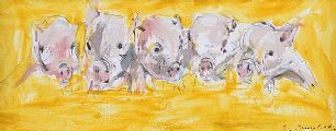 FIVE LITTLE PIGS by Con Campbell at Ross's Online Art Auctions