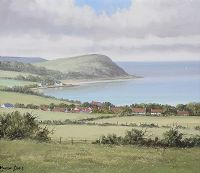 OVER LOOKING BALLYGALLEY HEAD, COUNTY ANTRIM by Manson Blair UWS at Ross's Online Art Auctions