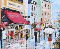 WET DAY, GRAFTON STREET, DUBLIN by Holly Hanson at Ross's Online Art Auctions