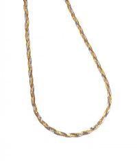9CT GOLD TRI-COLOUR WOVEN NECKLACE at Ross's Online Art Auctions