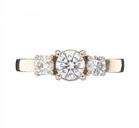 14CT WHITE GOLD THREE STONE DIAMOND RING at Ross's Online Art Auctions