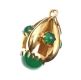 18CT GOLD GREEN STONE CABOCHON PENDANT at Ross's Online Art Auctions
