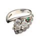 STEENSONS STERLING SILVER DIAMOND AND EMERALD RING at Ross's Online Art Auctions