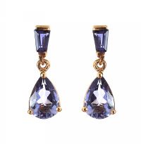 9CT GOLD IOLITE DROP EARRINGS at Ross's Online Art Auctions