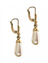 GOLD-TONE PEARL EARRINGS at Ross's Online Art Auctions