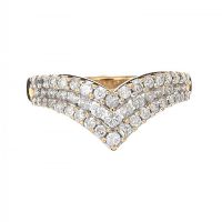 9CT GOLD WISHBONE DIAMOND RING at Ross's Online Art Auctions
