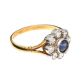 GOLD-PLATED SAPPHIRE AND CUBIC ZIRCONIA RING at Ross's Online Art Auctions