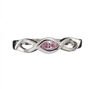 9CT WHITE GOLD PINK CUBIC ZIRCONIA RING at Ross's Online Art Auctions