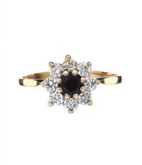 9CT GOLD CUBIC ZIRCONIA CLUSTER RING at Ross's Online Art Auctions