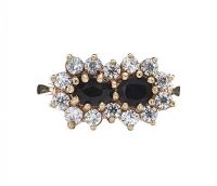 9CT GOLD SAPPHIRE AND CUBIC ZIRCONIA RING at Ross's Online Art Auctions