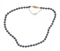 
FAUX PEARL NECKLACE WITH GOLD-PLATED STERLING SILVER CLASP at Ross's Online Art Auctions