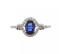 
18CT WHITE GOLD SAPPHIRE AND DIAMOND RING at Ross's Online Art Auctions
