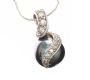 STERLING SILVER PENDANT AND CHAIN WITH A FAUX TAHITIAN PEARL AND CRYSTALS at Ross's Online Art Auctions