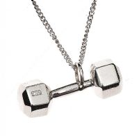 STERLING SILVER DUNBELL NECKLACE at Ross's Online Art Auctions