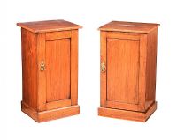 TWO EDWARDIAN MAHOGANY BEDSIDE PEDESTALS at Ross's Online Art Auctions