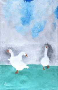 GEESE GONE WILD by Jeff Adams at Ross's Online Art Auctions