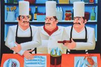 THREE CHEFS by Graham Knuttel at Ross's Online Art Auctions