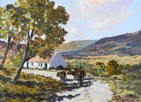 BRINGING HOME THE CATTLE by Hugh McIlfatrick at Ross's Online Art Auctions