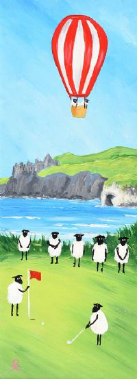 ANDY PAT'S WANDERING SHEEP AT THE PORTRUSH OPEN by Andy Pat at Ross's Online Art Auctions