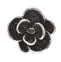 GEORGINI STERLING SILVER RHODIUM PLATED FLOWER RING at Ross's Online Art Auctions