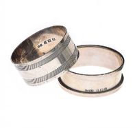 TWO STERLING SILVER NAPKIN RINGS at Ross's Online Art Auctions