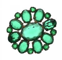 BROOCH SET WITH GREEN STONES at Ross's Online Art Auctions