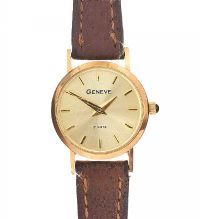 GENEVE 18CT GOLD CASED WRIST WATCH at Ross's Online Art Auctions